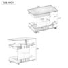 U-Can Adjustable End Table with Wheels, Modern Multifunctional Sofa Side Table with Lift-Top, 360°Rotating Top and Storage Space for Living Room, Small Space