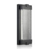 19"(H) Black Aluminum Finish Outdoor Wall Light with Bubble Crystal Glass, LED Light Source, 3000K Warm Light, Weatherproof Exterior Sconce for Patio, Porch, or Garage (1-pack)