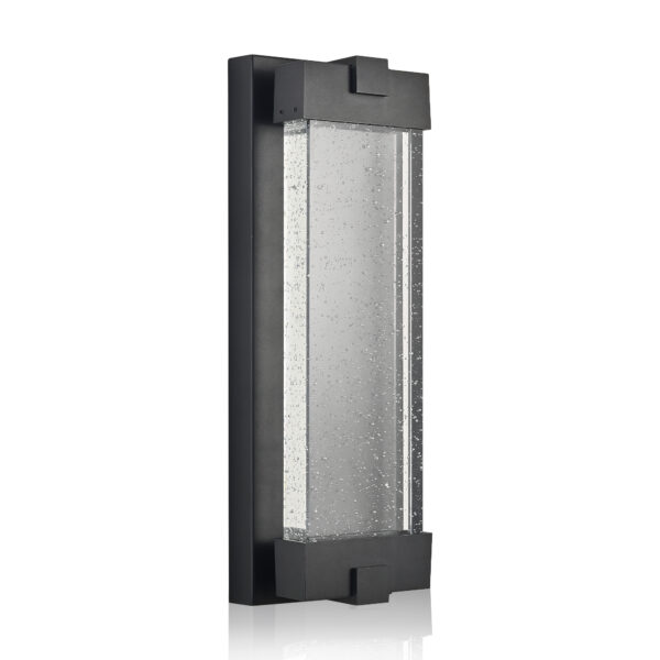 4cf9df368bc74bb590968916e4d33d72_4eaeb75930bcf2e0f5d88898fa63c300 19"(H) Black Aluminum Finish Outdoor Wall Light with Bubble Crystal Glass, LED Light Source, 3000K Warm Light, Weatherproof Exterior Sconce for Patio, Porch, or Garage (1-pack)