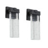 2-Pack Outdoor Wall Light Fixture, Weatherproof LED Wall Sconce with Bubble Crystal and Light Sensor - 12W Per Lamp