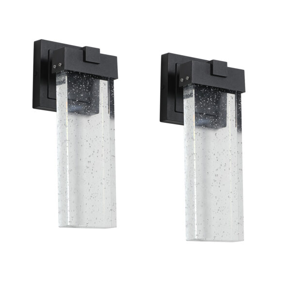 4d2dea5d3cca49809f366e6c0a0e2b3c_20230825_9e284618cfae0c4814212c061b35c772 2-Pack Outdoor Wall Light Fixture, Weatherproof LED Wall Sconce with Bubble Crystal and Light Sensor - 12W Per Lamp