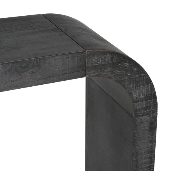 Mirod 52" Wood Console Table with Curved Edge, Natural Texture, Perfect for Entryways and Living Rooms