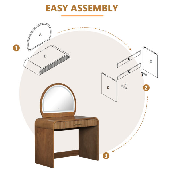 4dd451548eeb4e92adc735ec9ffbb9ff_da05ea39a348a8cd2ba4b358f1a6c62e 39" Makeup Vanity Table with Mirror Touch Screen Lighted Mirror, Dressing Table with Drawer for Bedroom, Espresso