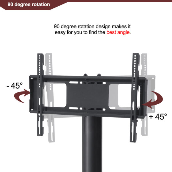 4f43fd3e8f68487eb87c8b719dc22db2_20191112_cebb0fdd7ccc3e96839c90c8cefb952e Black Multi-function TV Stand Height Adjustable Bracket Swivel 3-Tier