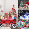 Folding Wagon Garden Shopping Beach Cart (Red)