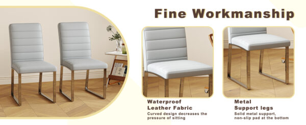 2-Pack - Premium PU office/dining chairs with high-density foam, sturdy iron legs (electroplate/spray paint), multiple colors. Easy assembly