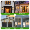 1-Pack 22.0" Outdoor Wall Lantern with Dusk to Dawn Sensor, Matte Black Finish, Clear Glass Panels, Weatherproof Exterior Light for Porch, Patio, Garage, 2-Light Design (Bulb Not Included)