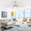 52-Inch Smart Ceiling Fan With Lights,6 Wind Speed,With 8 Black ABS Blades,Voice Remote,Fan For Bedroom,Living Room,Patio,Kitchen,etc