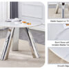 A 42-inch stainless steel leg round table with a marble top is suitable for use by four or six people