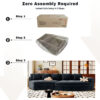 U_Style 115.7" Pure Foam Modular Sofa, 2-Piece Set with 5 Cushions, 4-Seater, Chenille Jacquard Fabric, Curved Design, No Assembly Required, Soft Upholstered Sofa for Living Room & Bedroom