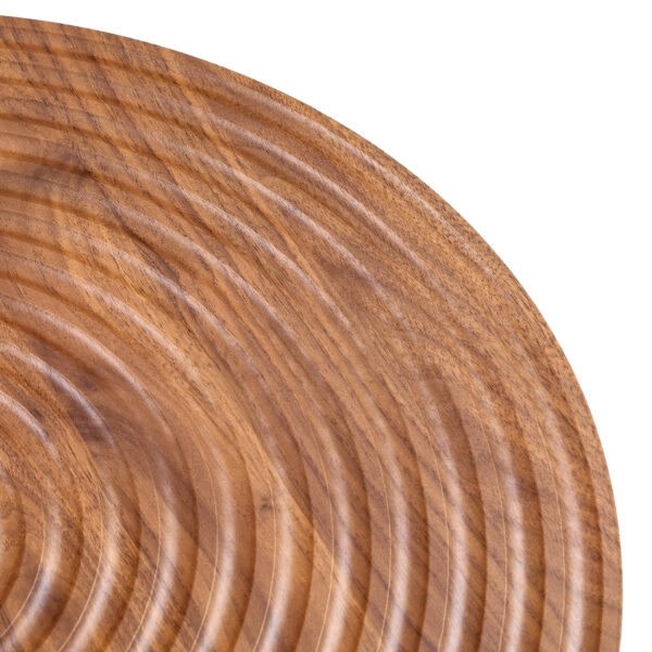 5109dfb648bb404bb289d1ce97bab5a9_502ac591ef86a251a331f08d78e9a5e3 Natural Wood Grain Texture Round Coffee Table - Diameter 23.6 Inches.Exquisite Suction Molding Process,Natural Wood Grain Texture,Black Sprayed Metal Leg.