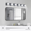 (Same as W1340110595/L2010) 45" Modern 6-Light LED Vanity Light, Sleek Black Bathroom Wall Light Fixture for Mirror, Shower, and Bathroom Decor
