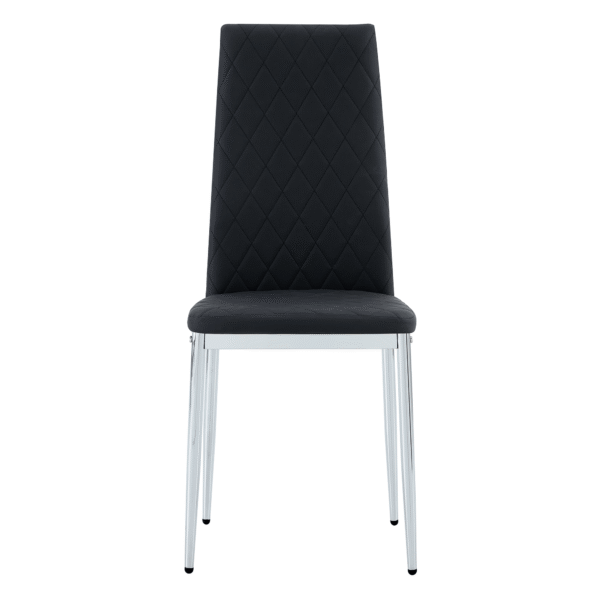 51e80b17db11422d984d574fae6bd09b_3f17d6d376ada7da8a06c4c1094a6a16 Modern Style Dining Chairs Set of 6 in Black, Essential for Minimalist Homes.Meeting Family Dining Needs,PU Material Seat,Silver Metal Legs,Blending into Various Home Environments.W1151107275