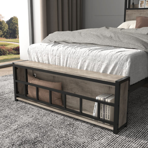 52346378d7024f86a526eb52930a2aec_7aa2a25d1ca64c6d39e0bdb8a547e33a Twin Bed Frames , Headboard and Charging Station & LED Light for Bedroom, Solid and Stable, Noise Free, No Box Spring Needed, Easy Assembly