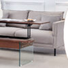 Multifunctional Lift Top Coffee Table -Dark Wood Color Grain Sticker, Essential for Modern Homes.Tempered Glass Legs,Lift Top Feature.Perfectly Fitting Into Living Rooms And Office.