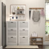 Wooden Shoe Cabinet for Entryway, White Shoe Storage Cabinet with 3 Flip Doors 20.94x9.45x43.11 inch