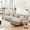 Free Combination, Modular Sectional Sofa,L Shaped Couch for Living Room, 4-Seater Comfy Cloud Couch with Convertible Ottoman, , Chenille Light coffee