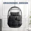 Outdoor garden rattan egg swing chair hanging chair PE hanging chair  gray