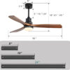 52 Inch Ceiling Fan Light With 6 Speed Remote Reversible Energy-saving DC Motor