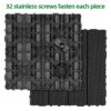 9 PCS heavy-duty & recyclable Wood-Plastic Interlocking Deck Tiles 11.8" x 11.8"- Waterproof Outdoor and Indoor Flooring for Patio, Balcony, Porch, Backyard, Bedroom (Black)