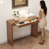 Elegant Dark Wood Grain Bar Table-50 Inches Long, a Practical Choice for Modern Homes.Dark Wood Grain Texture Sticker,Equipped With Two Drawers.Serving As A Bar Table Or A Desk.