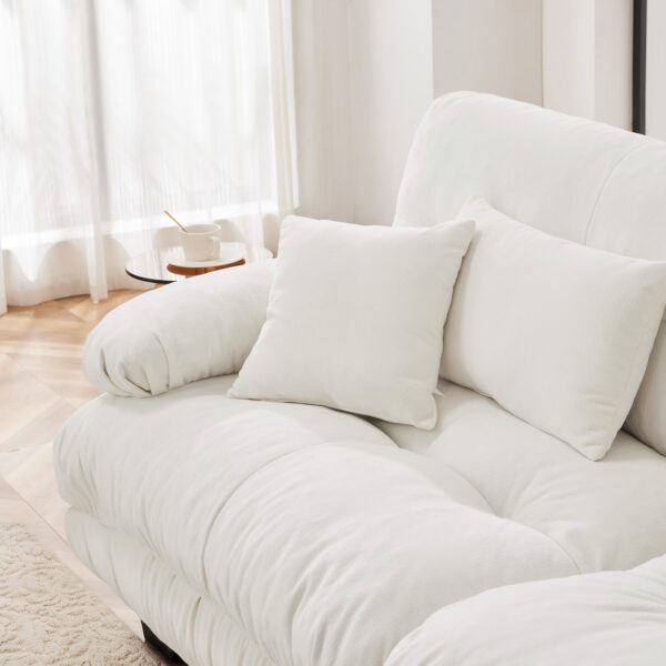 56a73fc4a7ef448ca6d6d3a6ffa1891b_5cded4bc6acb0483e11ce78bd29d838a Cloud Couch 2 Seater Sofa for Living Room, Chenille 2 - Seat sofa with 2 Lumbar pillows and 2 throw pillows,Chenille White