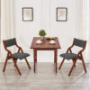 Upholstered folding Dining chair, space saving, easy to carry, Dining Room,No assembly required,2-Pack-Grey+Cherry