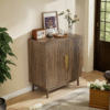 Sideboard Buffet Cabinet With Storage ,Carved 2 Door Sideboard,Multifunctional Accent Cabinet With Adjustable Layer Board For Living Room, Entryway, Hallway, Office, Kitchen and Dining Room