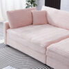 112-inch pink corduroy sofa: two throw pillows and four backrests, opening up a new style for the living room's leisure area