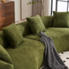 LY-025 Full Compression Sponge Sofa Forest Green Curved Modular Sectional, 30D High-Density Chenille Sleeper Couch for Apartment, 800 lbs 110"L