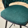 Two rotating bar stools with breathable cotton and linen soft cushions, in a retro green seat and black spray-painted iron frame, suitable for both restaurants and bars