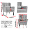 Modern Accent Chair,Chenille Arm Chairs for Living Room,Upholstered Mordern Armchair,Comfy Soft Padded Lounge Chair in Small Space, Bedroom, w/Pillow, Solid Wood Leg (Olive Green)