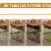 Multifunctional Lift Top Coffee Table -Light Wood Color Grain Sticker, Essential for Modern Homes.Tempered Glass Legs,Lift Top Feature.Perfectly Fitting Into Living Rooms And Office.