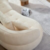 WKS7W  White, 4-seat modular sofa, durable fabric, solid wood frame, high density sponge cushion, 4 pillows