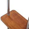 70" Industrial Coat Rack, Solid Wood & Silver Stainless Steel Clothing Rack, Double Layer Hanger for Coats, Hats, Bags, Shoes, Vintage Wood Grain (34.6" Wide)