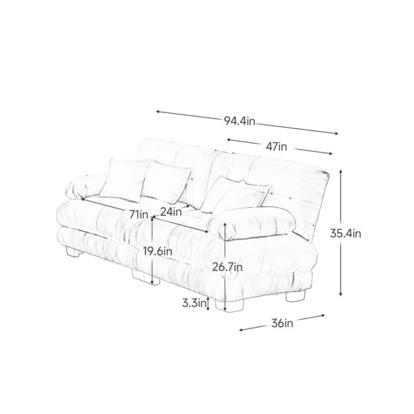 5b438123c78b4665889af21b498c3f44_d50106103e9b36d1c60d3bb0ec2dd07b Cloud Couch 2 Seater Sofa for Living Room, Chenille 2 - Seat sofa with 2 Lumbar pillows and 2 throw pillows,Chenille White