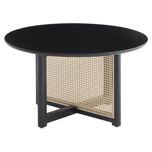 5b49830e12ca4506a0ac394027e9d776_9612eff8d5a857b34c7ae96e2bad1ff4 Mid-century wooden coffee table with PE cane stand, 31.5-inch round solid wood Bohemian style coffee table, unique central cocktail table for living rooms, apartments and offices