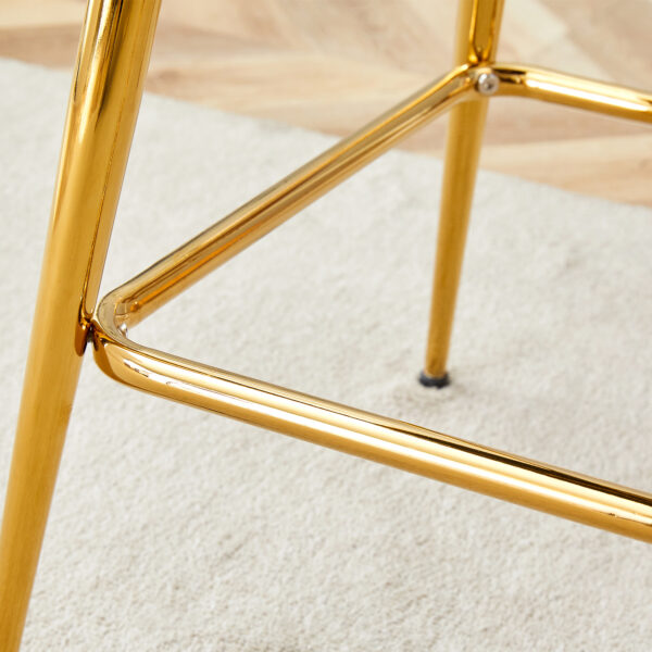 Two sets of swivel bar stools with breathable cotton and linen soft cushions, electroplated metal frames without rust, suitable for restaurant and bar use, as well as for casual seating in living room