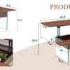 Multifunctional Lift Top Coffee Table -Dark Wood Color Grain Sticker, Essential for Modern Homes.Tempered Glass Legs,Lift Top Feature.Perfectly Fitting Into Living Rooms And Office.