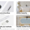 67" Acrylic Freestanding Bathtub, stand alone bathroom tub, Glossy White, Toe-tap Chrome Drain, cUPC Certified