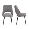 5-Piece Dining Table and Chair Set, Including 4 Grey Chairs and a Retractable Dining Table in White, Suitable For 4 to 6 People's Dining Tables, Suitable for Kitchens and Living Rooms