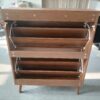 Medieval Modern Independent Shoe Cabinet, 31.5-inch Walnut Shoe Storage Cabinet,, Fence Shoe Cabinet with 2 Flip Drawers, Suitable For Corridors And Entrances