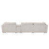 [VIDEO+NEW]124'' Modular Sectional Sofa with Storage Console and Movable Ottoman,33'' Wide Seat,4 Seat L Shaped Chenille Couch,Reversible Comfy Sofa with USB Charger for Living Room,Apartment,2 Colors