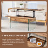 Multifunctional Lift Top Coffee Table -Light Wood Color Grain Sticker, Essential for Modern Homes.Tempered Glass Legs,Lift Top Feature.Perfectly Fitting Into Living Rooms And Office.