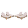 Outdoor Chaise Lounge Chair, Acacia wood Pool Chair with Adjustable Backrest and Cushion, Outdoor Lounge Chair for Beach, Yard, or Poolside (Beige rope)