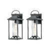 Outdoor Porch Lights, Textured Black Exterior Lighting Fixtures Wall Mount, Modern Outdoor Wall Sconce Lantern for House, Front Porch, Anti-Rust Waterproof Outdoor Garage Lights for Coach (2 pack)