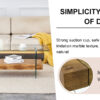 43.3 Inch Modern Two-Tier Coffee Table - An Elegant Combination of Clear Glass and Light Wood Texture Sticker.It can be used not only as a coffee table but also as a side table or display stand.