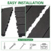 9 PCS heavy-duty & recyclable Wood-Plastic Interlocking Deck Tiles 11.8" x 11.8"- Waterproof Outdoor and Indoor Flooring for Patio, Balcony, Porch, Backyard, Bedroom (Black)