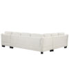 Sectional Sofa 111.8" U-shaped Sofa Chenille Upholstered Sofa Couch with Movable Storage Ottoman for Living Room, White