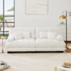 Cloud Couch 2 Seater Sofa for Living Room, Chenille 2 - Seat sofa with 2 Lumbar pillows and 2 throw pillows,Chenille White